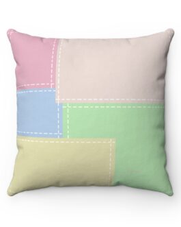 Happy Pig on Colorful Patch Pillow Case