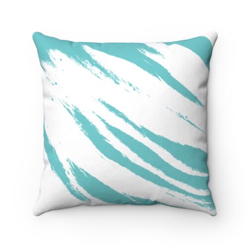 High Creek Teal and White Square Pillow Case