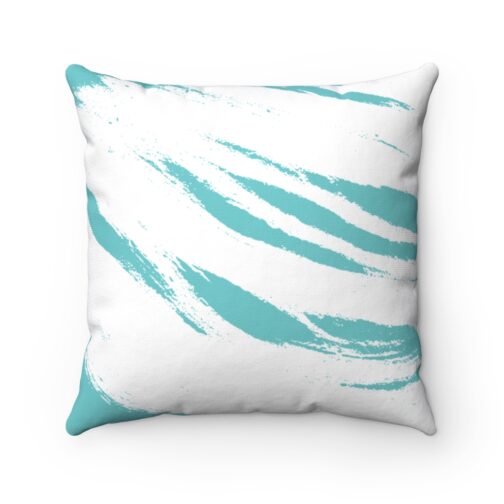 High Creek Teal and White Square Pillow Case