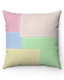 Happy Cow on Colorful Patch Pillow Case