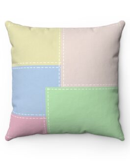 Happy Sheep on Colorful Patch Pillow Case