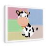 Happy Cow on Colorful Patch Canvas Wall Art - Image 3