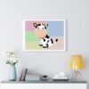 Happy Cow on Colorful Patch Canvas Wall Art - Image 2
