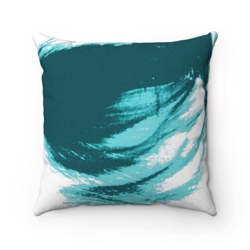 Sandy Dunes Teal/White Square Pillow Case back