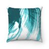 Sandy Dunes Teal/White Square Pillow Case front