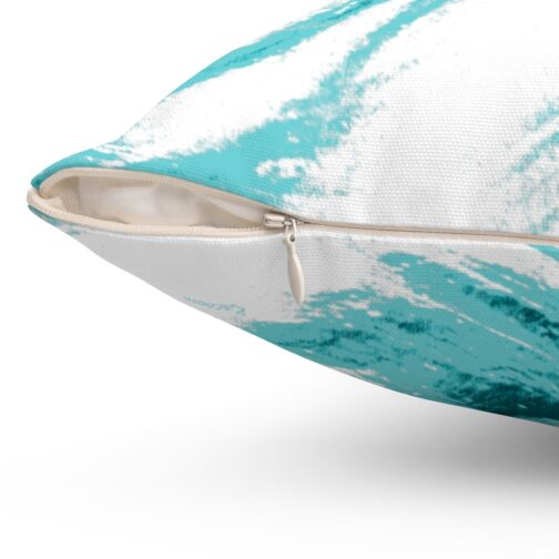 Sandy Dunes Teal/White Square Pillow Case side