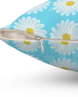 Vintage Daisies in Blue Pillow Case