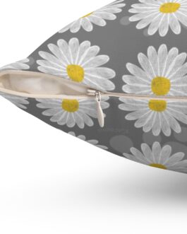 Vintage Daisies in Gray Pillow Case